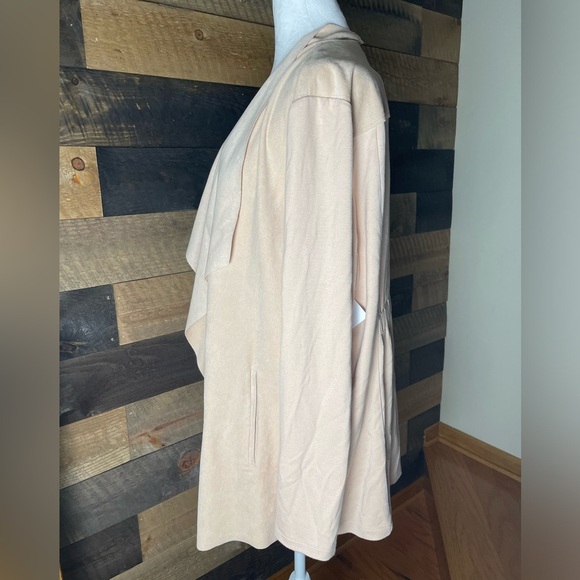 Chico’s Faux Suede Peach Double-Face Duster Cardigan Size XL - Picture 3 of 12